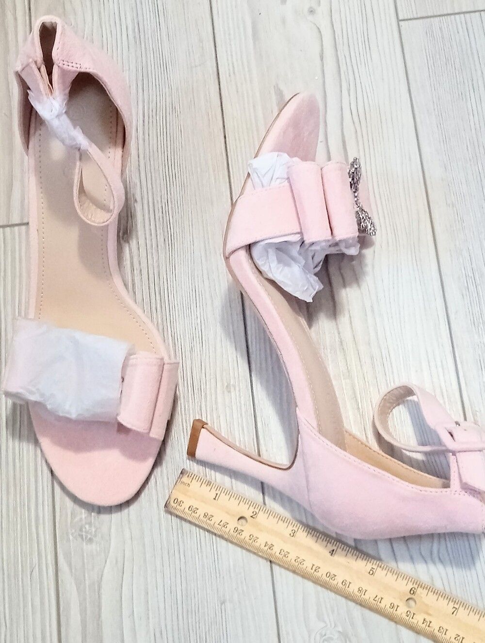 (36-4871) Coutgo Women's Light Pink Bow Heeled Sz 10 - Picture 3 of 10